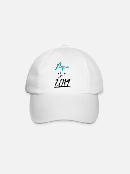 Papa seit 2019 - Baseballkappe - Weiß/Weiß