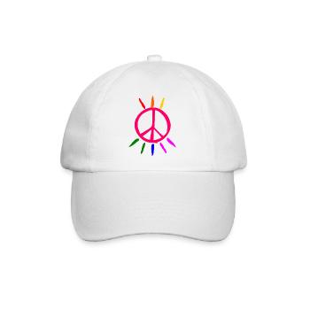 Lgbt Peacezeichen - Baseballkappe - Weiß/Weiß - Vorne