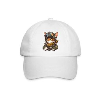 Katzenfliege - Baseballkappe - Weiß/Weiß - Vorne