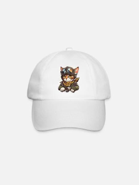 Katzenfliege - Baseballkappe - Weiß/Weiß