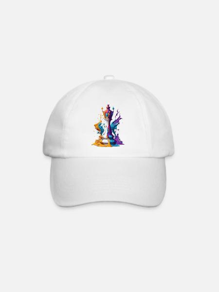 Schachfigur - Baseballkappe - Weiß/Weiß