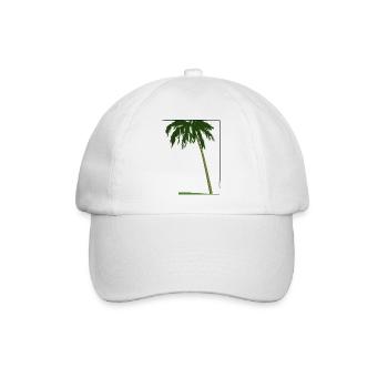 Palme in Rahmen | palm tree in frame - Baseballkappe - Weiß/Weiß - Vorne