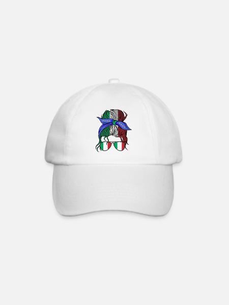 Italien Fußball Fan Italienische Flagge - Baseballkappe - Weiß/Weiß