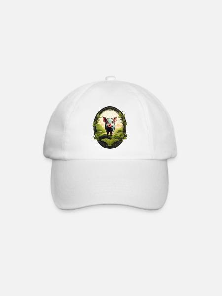 Glücksschwein - Baseballkappe - Weiß/Weiß
