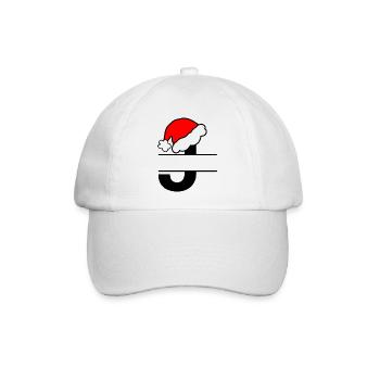 Alphabet Weihnachtsbuchstabe J zum Personalisieren - Baseballkappe - Weiß/Weiß - Vorne