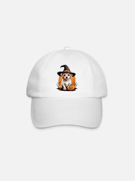 Halloween Hund - Baseballkappe - Weiß/Weiß