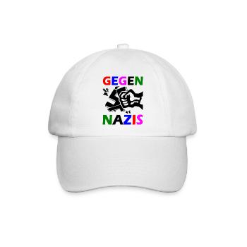 Gegen nazis - Baseballkappe - Weiß/Weiß - Vorne