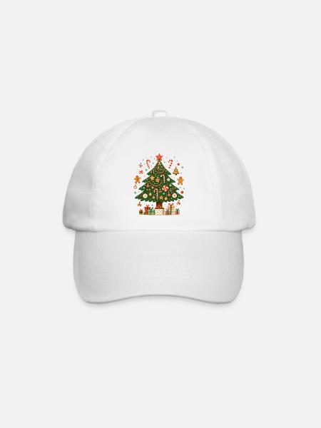 Kreativer Weihnachtsbaum - Baseballkappe - Weiß/Weiß