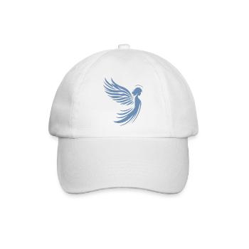 Ein Engel mit Flügel und Heiligenschein Silhouette - Baseballkappe - Weiß/Weiß - Vorne