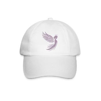 Ein Engel mit Flügel und Heiligenschein Silhouette - Baseballkappe - Weiß/Weiß - Vorne
