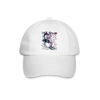 Let it Snow – Fröhlicher Schneemann - Baseballkappe - Weiß/Weiß - Vorne