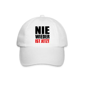 Nie wieder ist jetzt - Baseballkappe - Weiß/Weiß - Vorne