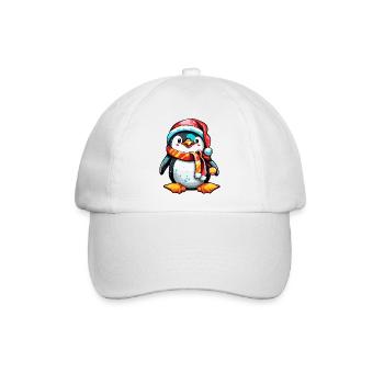 Pinguin / Tier / Weihnachten / Winter / Kindlich - Baseballkappe - Weiß/Weiß - Vorne