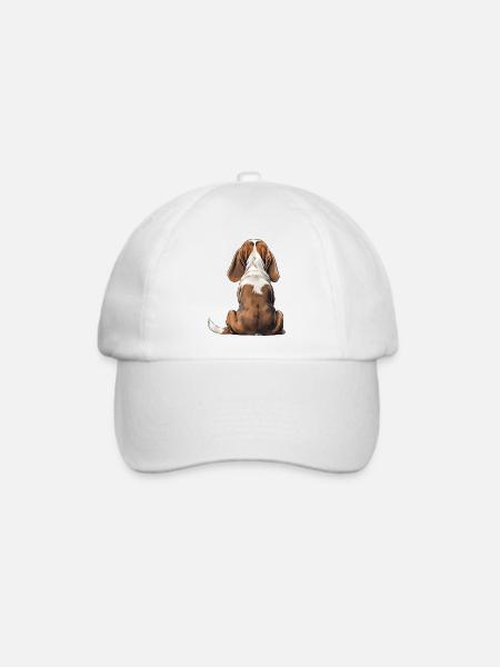 Basset Hund - Baseballkappe - Weiß/Weiß