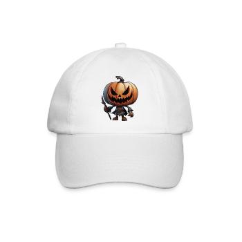 Halloween-Kürbis - Gruseliger Charakter - Baseballkappe - Weiß/Weiß - Vorne