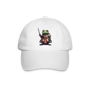 Frosch Mit Katana - Baseballkappe - Weiß/Weiß - Vorne