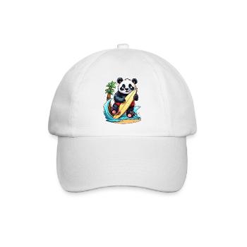 Panda / Tier / Zoo / Bambus / Wild / Kindlich - Baseballkappe - Weiß/Weiß - Vorne