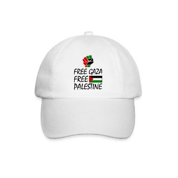 Free gaza Free palestine - Baseballkappe - Weiß/Weiß - Vorne