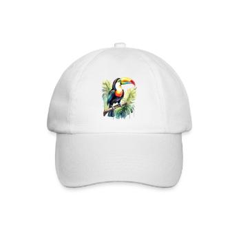 Tukan Aquarell - Baseballkappe - Weiß/Weiß - Vorne