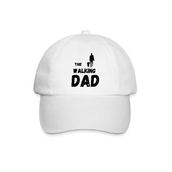 Mann mit Hund / Spazieren / Gassi / Geschenk Idee - Baseballkappe - Weiß/Weiß - Vorne