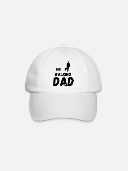 Mann mit Hund / Spazieren / Gassi / Geschenk Idee - Baseballkappe - Weiß/Weiß