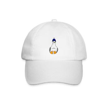 Möwe mit Mütze - Vogel Meer Ostsee - Baseballkappe - Weiß/Weiß - Vorne