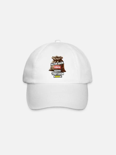 Alter Sack aber trotzdem knackig! Scherz für Jeder - Baseballkappe - Weiß/Weiß
