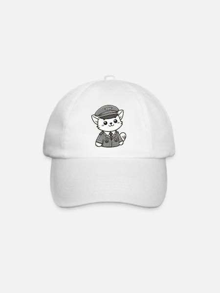 Cute Cat Pilot - Baseballkappe - Weiß/Weiß