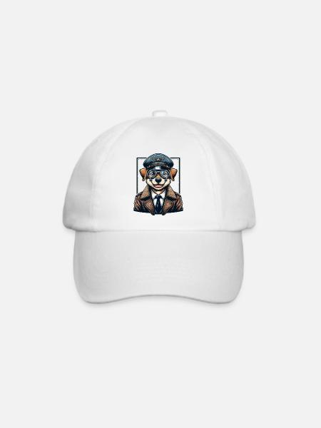 Cute Dog Pilot - Baseballkappe - Weiß/Weiß