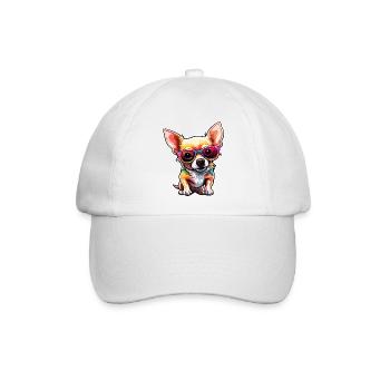 Chihuahua / kleiner Hund / Tier / winzig / Rasse - Baseballkappe - Weiß/Weiß - Vorne