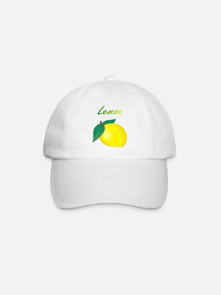 Zitrone - Baseballkappe - Weiß/Weiß