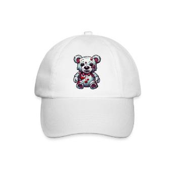 Teddybär / Kuscheltier / Stofftier / Geschenkidee - Baseballkappe - Weiß/Weiß - Vorne