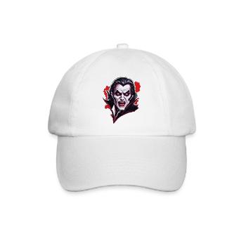 Vampir / Dracula / Blutsauger / Halloween / Mythos - Baseballkappe - Weiß/Weiß - Vorne