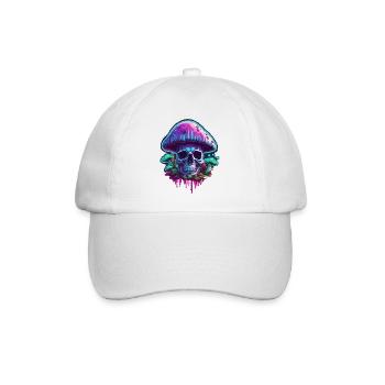 Pilz / Mushroom / Wiese / Wald / Goa / Psy - Baseballkappe - Weiß/Weiß - Vorne