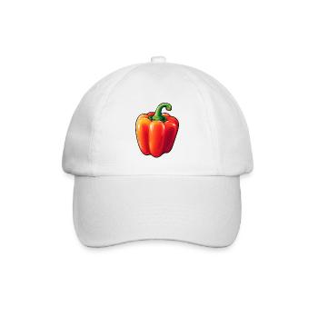 Paprika rot - Baseballkappe - Weiß/Weiß - Vorne