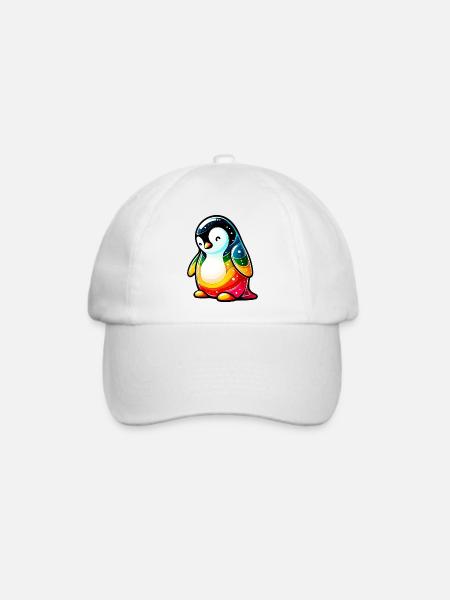 Pinguin - Baseballkappe - Weiß/Weiß