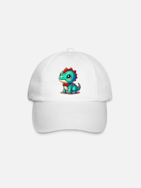 Dinosaurier - Baseballkappe - Weiß/Weiß