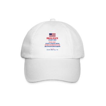 Omaha Beach D-Day Range (blauer Schriftzug) - Baseballkappe - Weiß/Weiß - Vorne