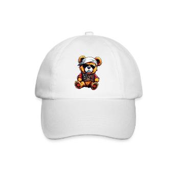 Teddybär / Kuscheltier / Stofftier / Geschenkidee - Baseballkappe - Weiß/Weiß - Vorne