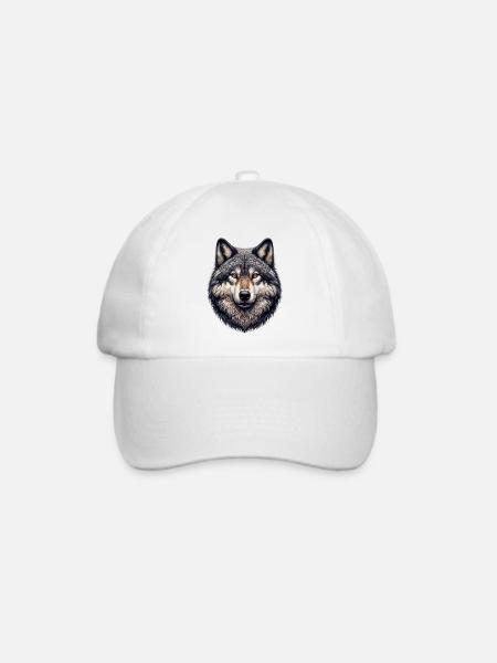 Wolf - Baseballkappe - Weiß/Weiß