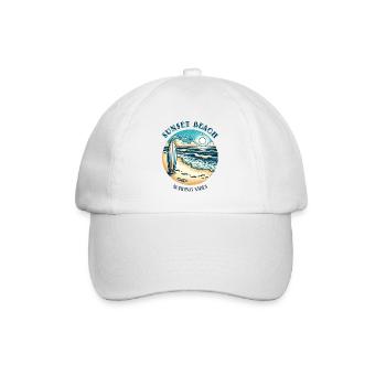 Sunset Beach Surfing Vibes - Baseballkappe - Weiß/Weiß - Vorne
