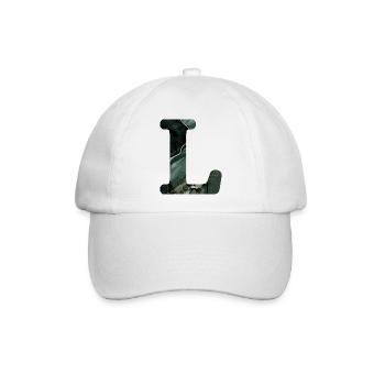 Buchstabe l grün marmoriert - Baseballkappe - Weiß/Weiß - Vorne