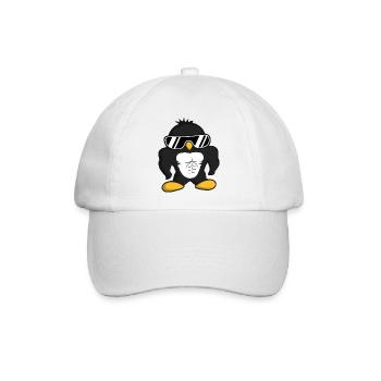 Bodybuilder Pinguin Lustige Coole Muskeln Sonnenbrille - Baseballkappe - Weiß/Weiß - Vorne