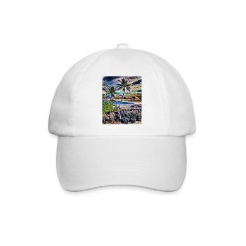 Hawaiianische Küste - Baseballkappe - Weiß/Weiß - Vorne