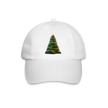 Funkelnde Weihnachtsbaumlichter - Baseballkappe - Weiß/Weiß - Vorne