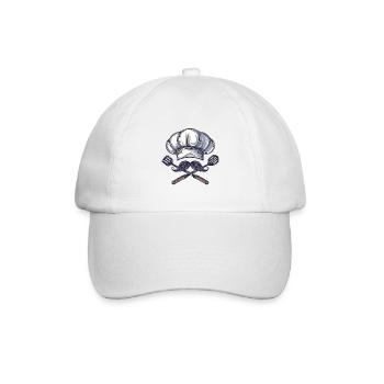 Mit Schnurrbart und Kreuz: Ein Meisterkoch - Baseballkappe - Weiß/Weiß - Vorne