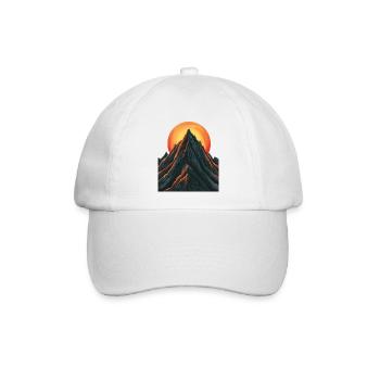 Majestätischer Berggipfel mit aufgehender Sonne - Baseballkappe - Weiß/Weiß - Vorne