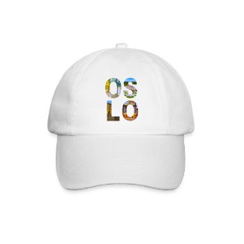 Oslo, Norwegen - Baseballkappe - Weiß/Weiß - Vorne