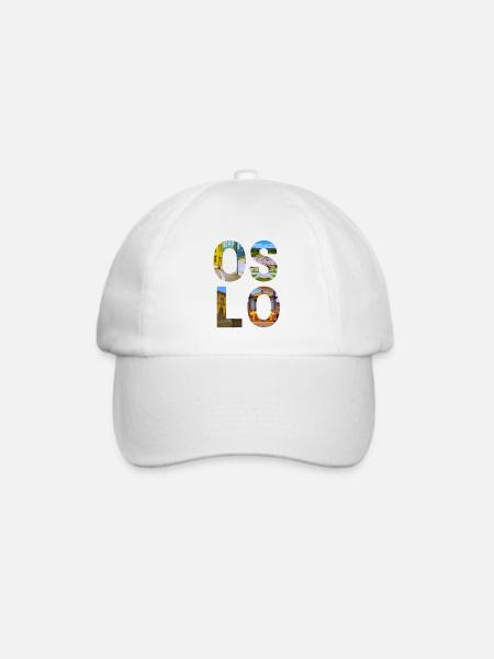 Oslo, Norwegen - Baseballkappe - Weiß/Weiß