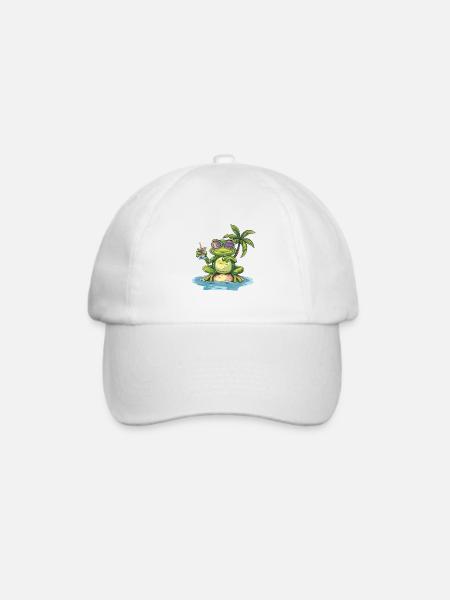 Frosch Sommer Urlaub - Baseballkappe - Weiß/Weiß